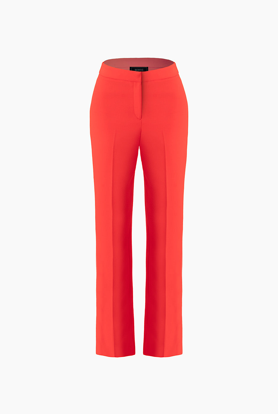 Pantalón recto rojo sastreado con bolsillo trasero