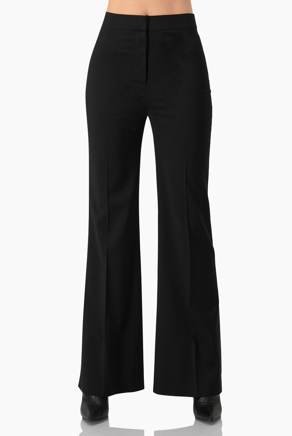 Pantalón negro recto sastreado de lana