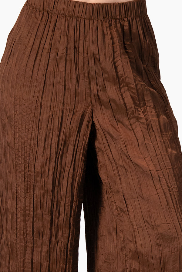 Pantalon de pierna amplia cafe