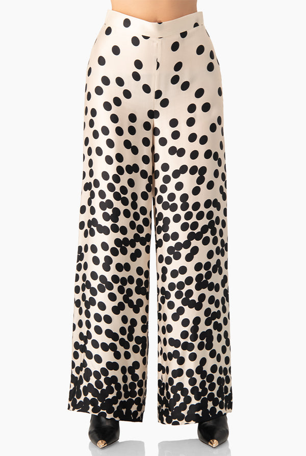 Pantalon amplio lunares