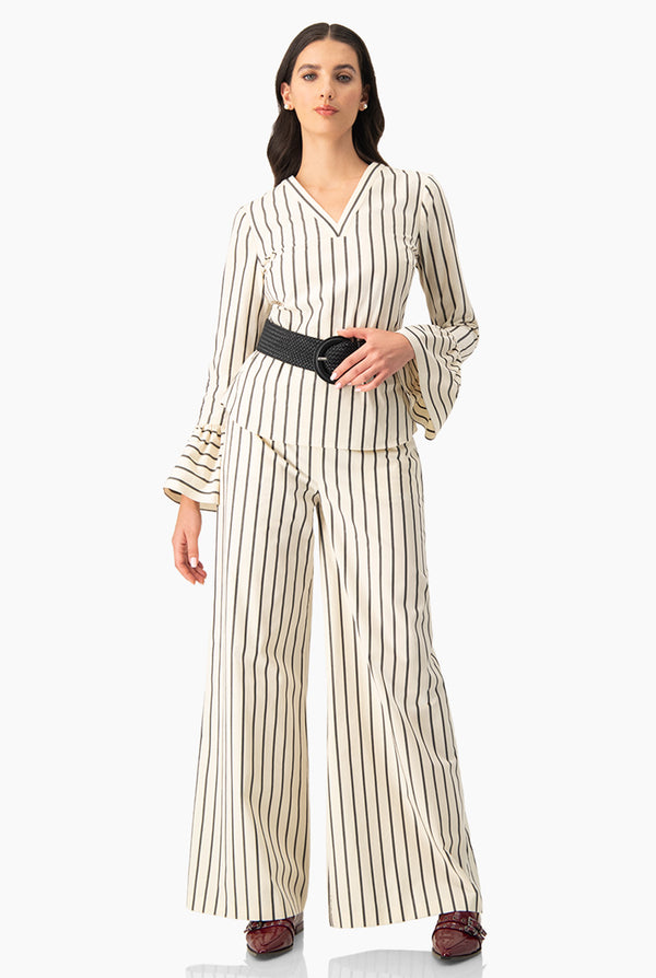 Pantalon de rayas con cinta