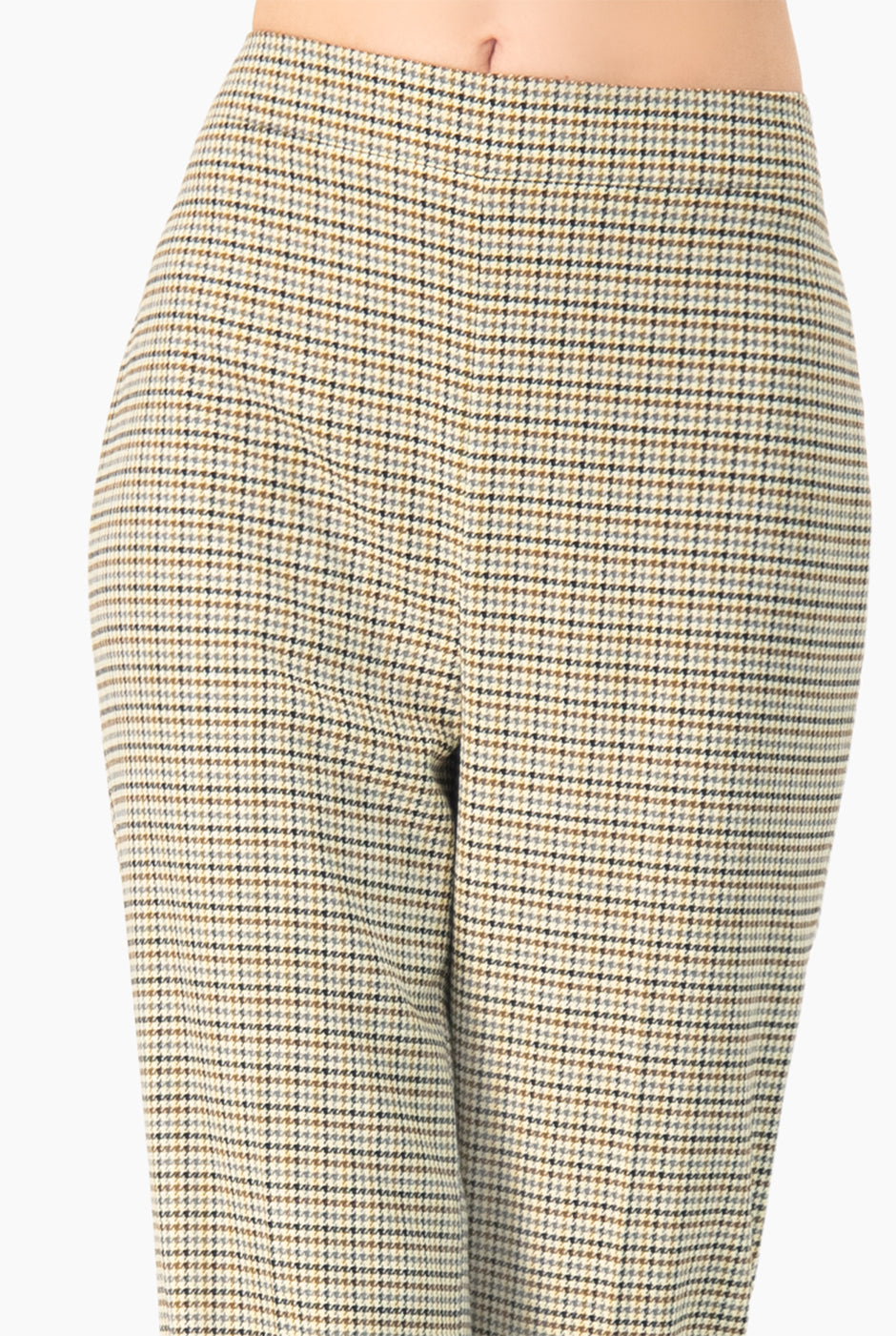 Pantalón campana multicolor de Ivonne con estampado de cuadros