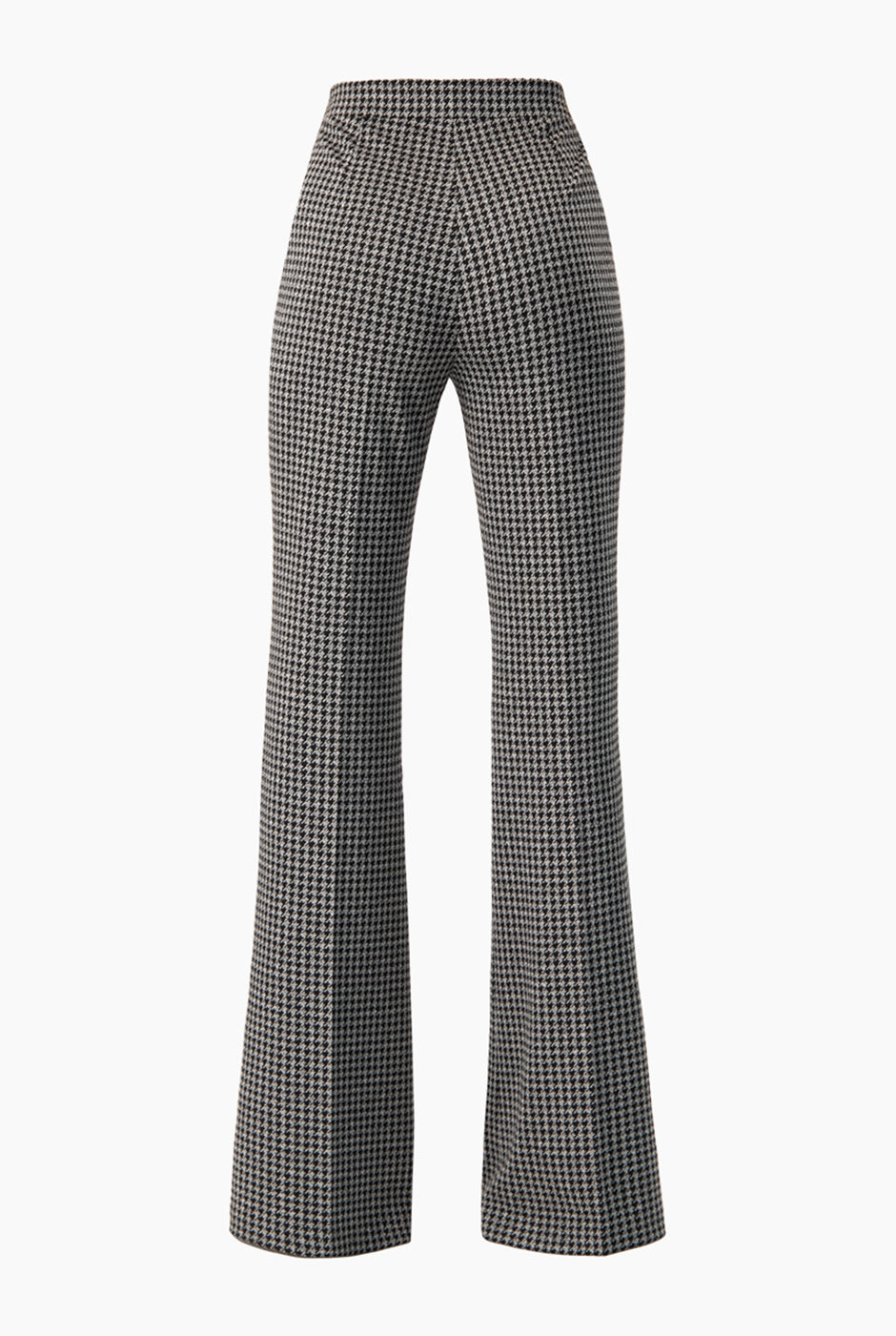 Pantalón acampanado negro sin bolsas con estampado de pata de gallo