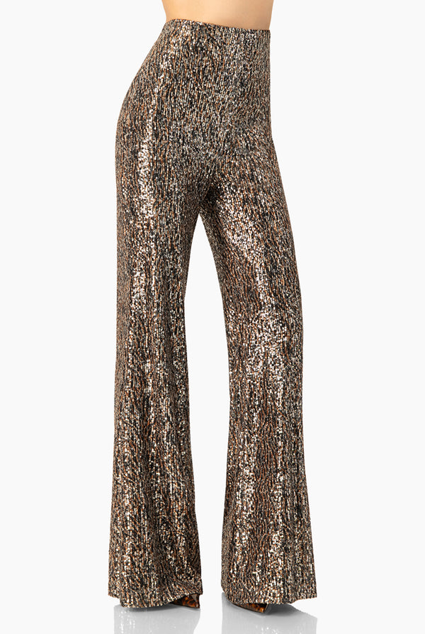 Pantalon acampanado de lentejuelas