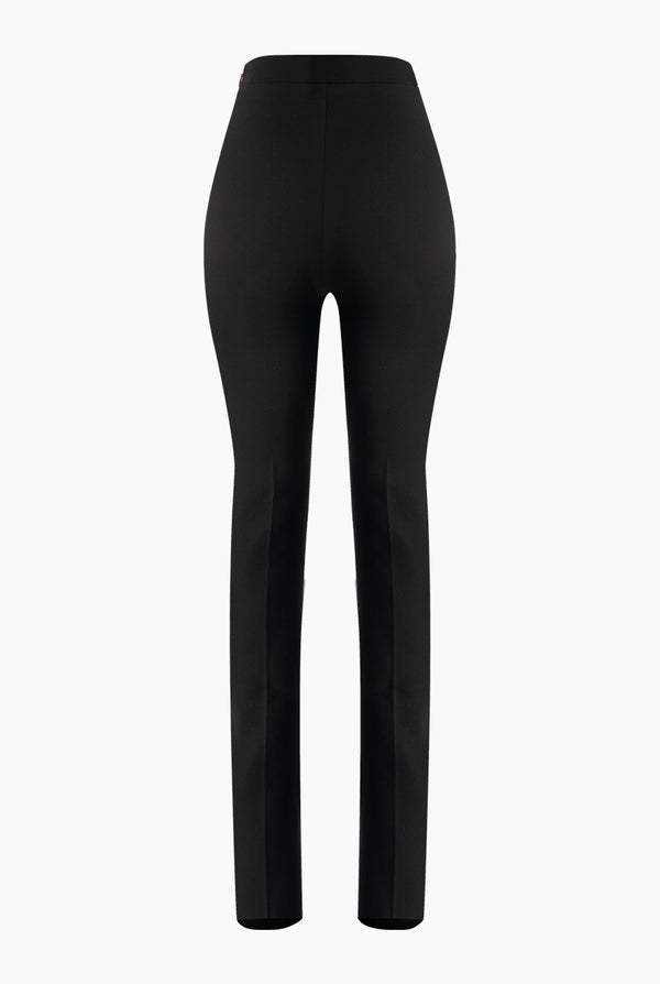 Pantalon liso negro recto
