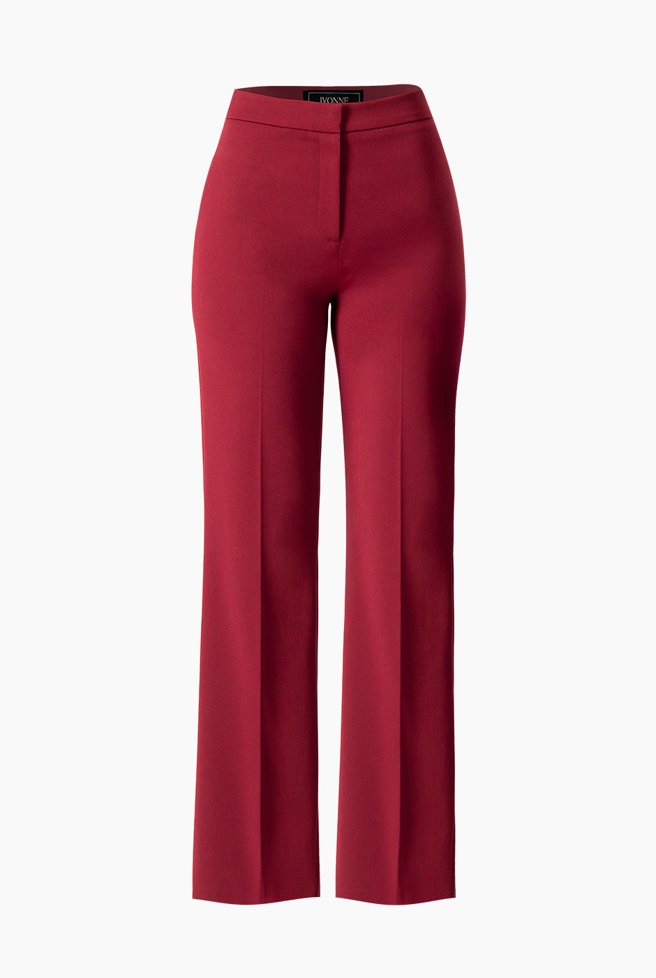 Pantalón recto color vino aterciopelado sin bolsas