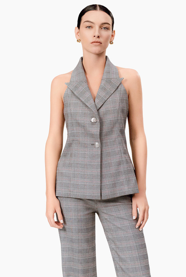 Chaleco de cruce sencillo y botones