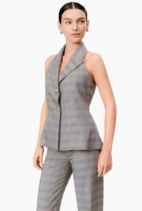 Chaleco de cruce sencillo y botones