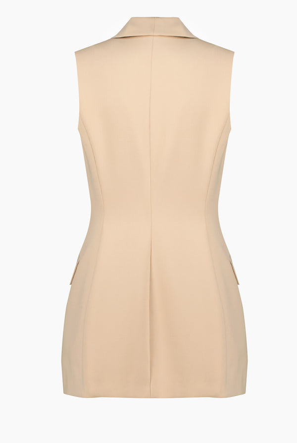 Chaleco largo con solapa