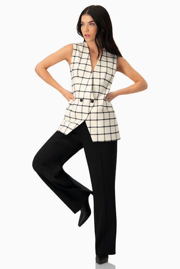 Chaleco largo de doble boton