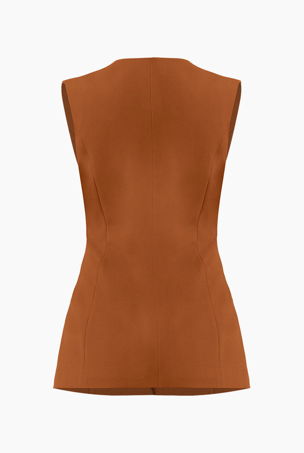 Chaleco liso con bolsillos