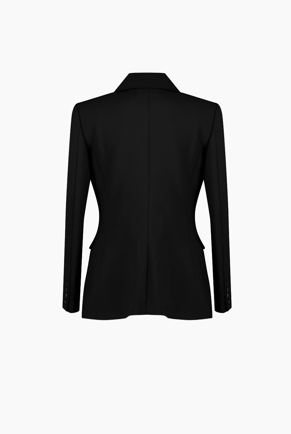 Saco sastreado negro cruzado de Ivonne con un botón y bolsillos frontales