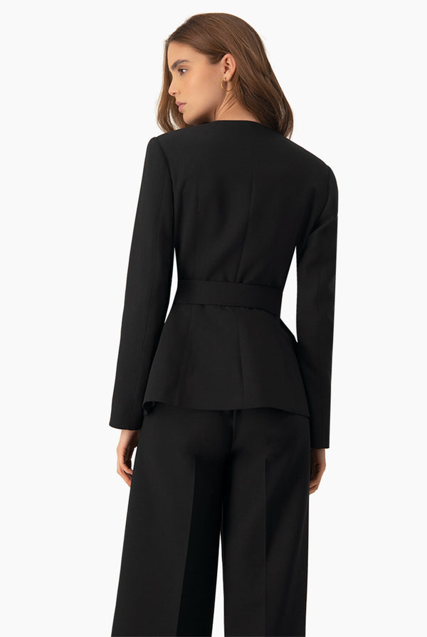 Saco liso y cinturon