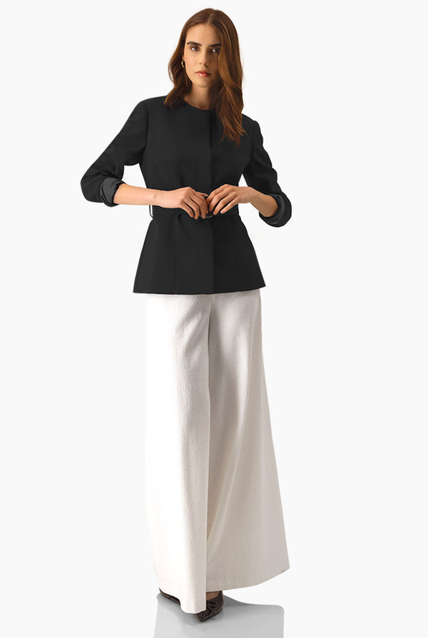 Saco liso y cinturon