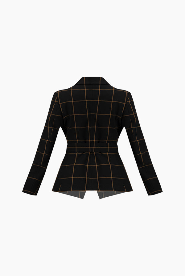 Saco cruzado y cinturon