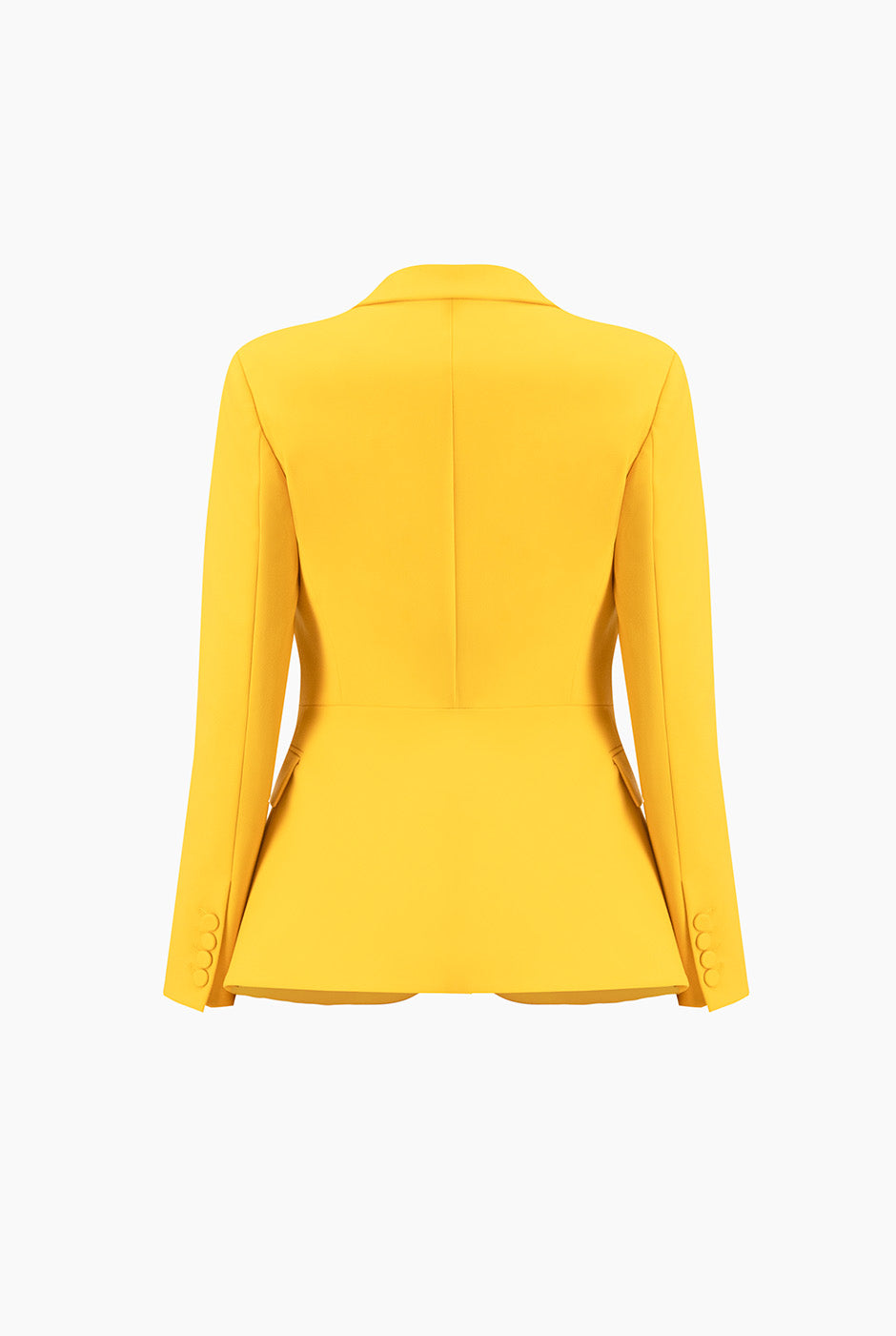 Saco sastreado amarillo con bolsillos y botón frontal
