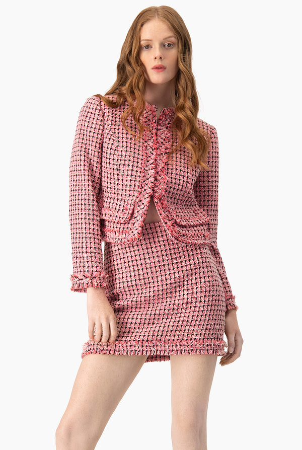 Saco tejido y cuello redondo