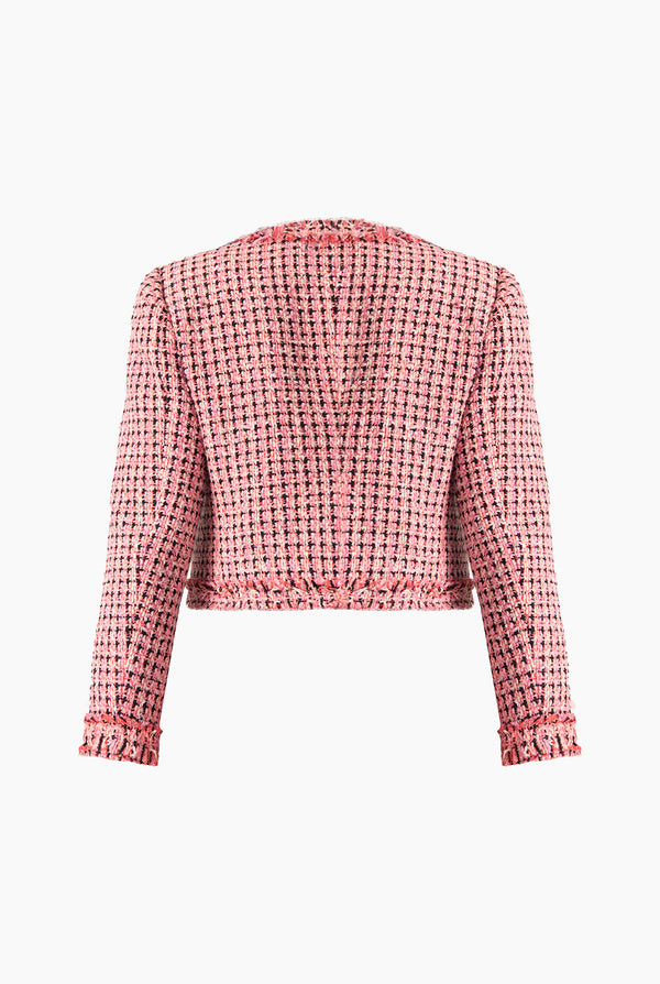 Saco tejido y cuello redondo