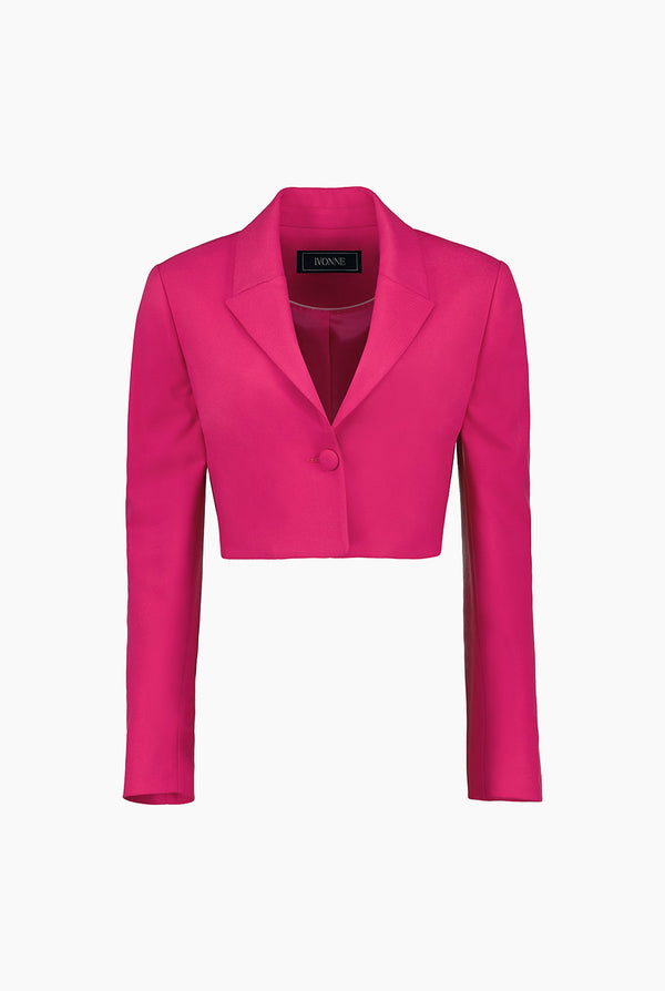 Saco corto de un boton frontal