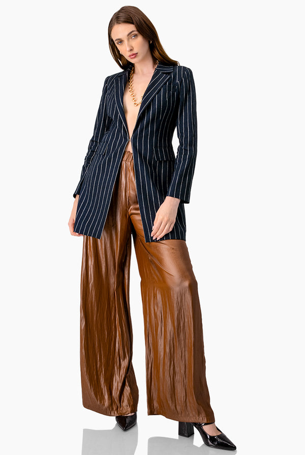 Saco de rayas con bolsillos