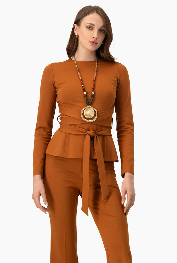 Saco liso con cintas