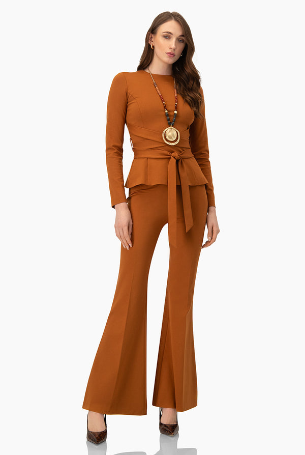 Saco liso con cintas