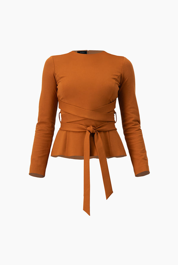 Saco liso con cintas