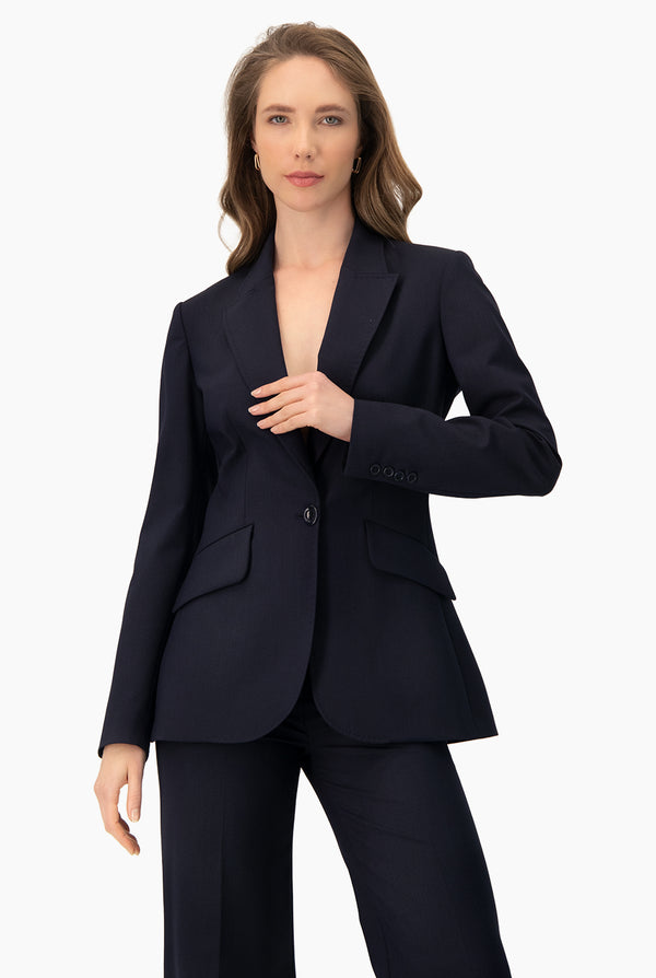 Saco marino sastreado de un boton