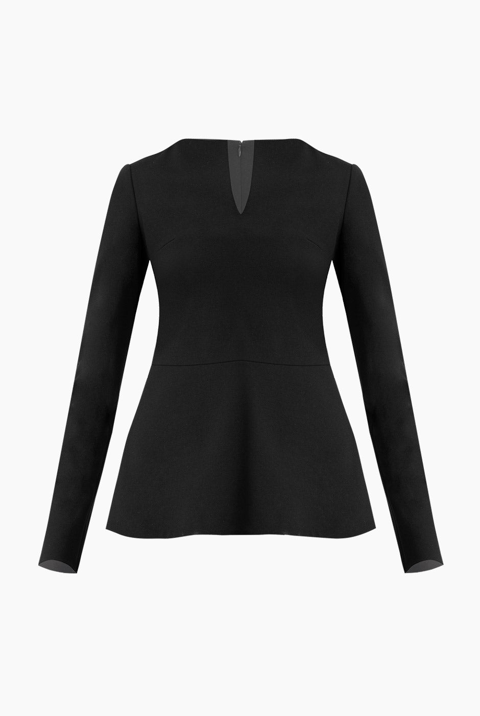 Saco negro con cierre y escote en V