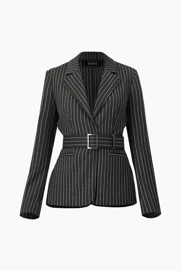 Saco cruzada con cinturon