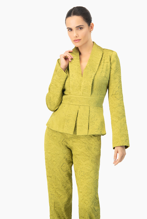 Saco verde sin solapa