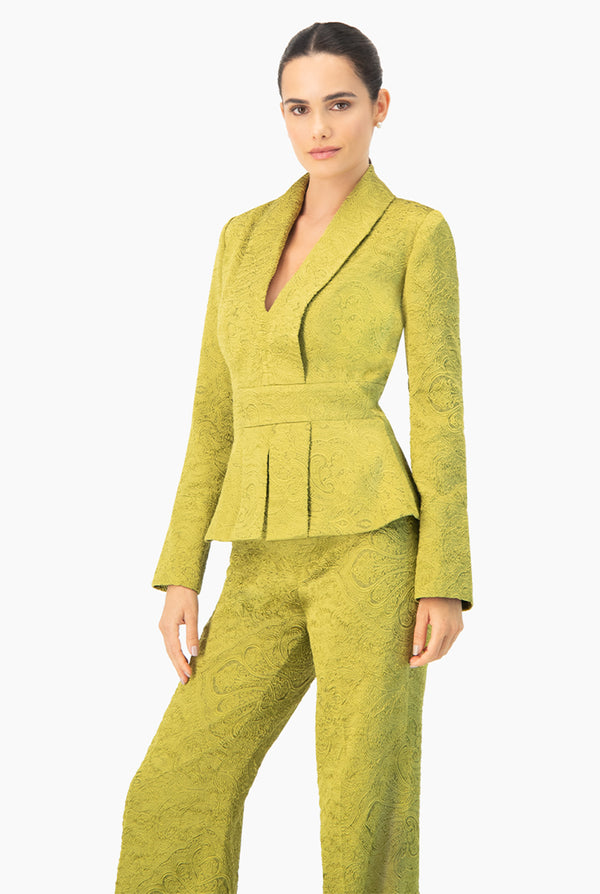 Saco verde sin solapa