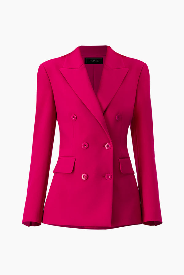 Saco cruzado en tono fucsia