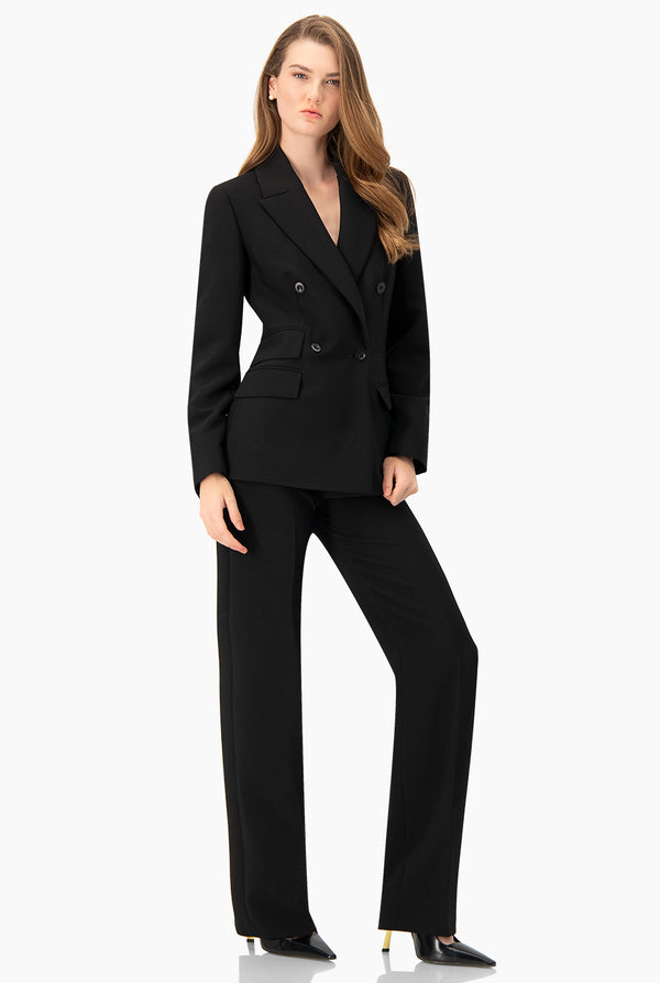 Saco sastreado negro con bolsillos