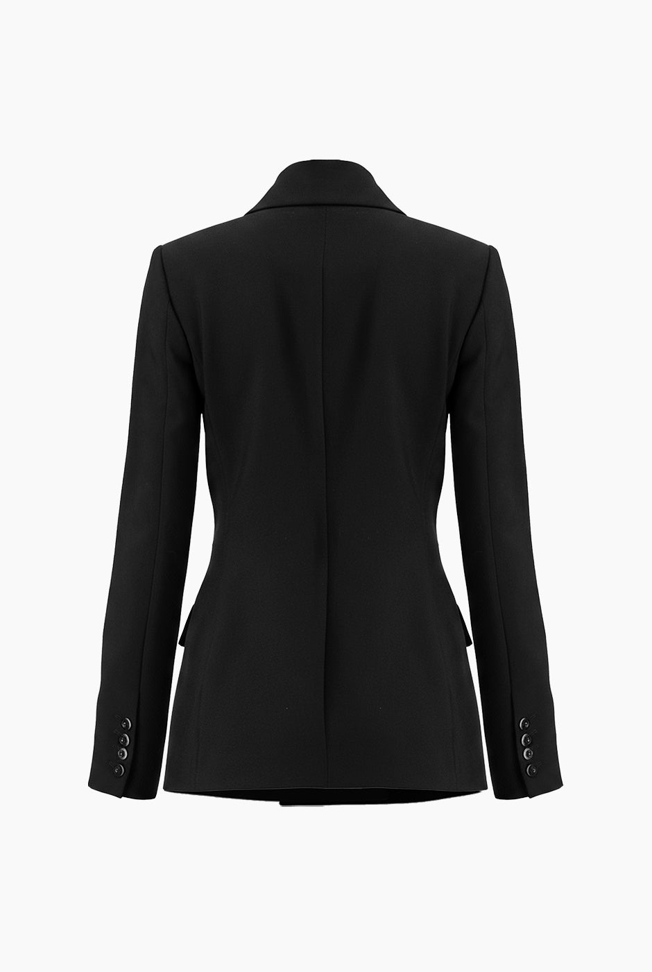 Saco sastreado negro con bolsillos y botones dobles