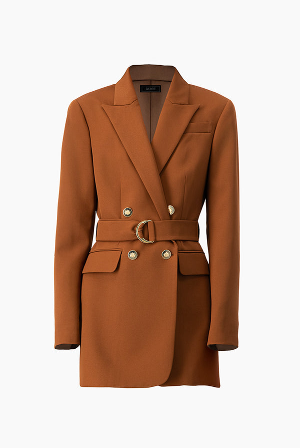 Saco cruzado y cinta en cintura