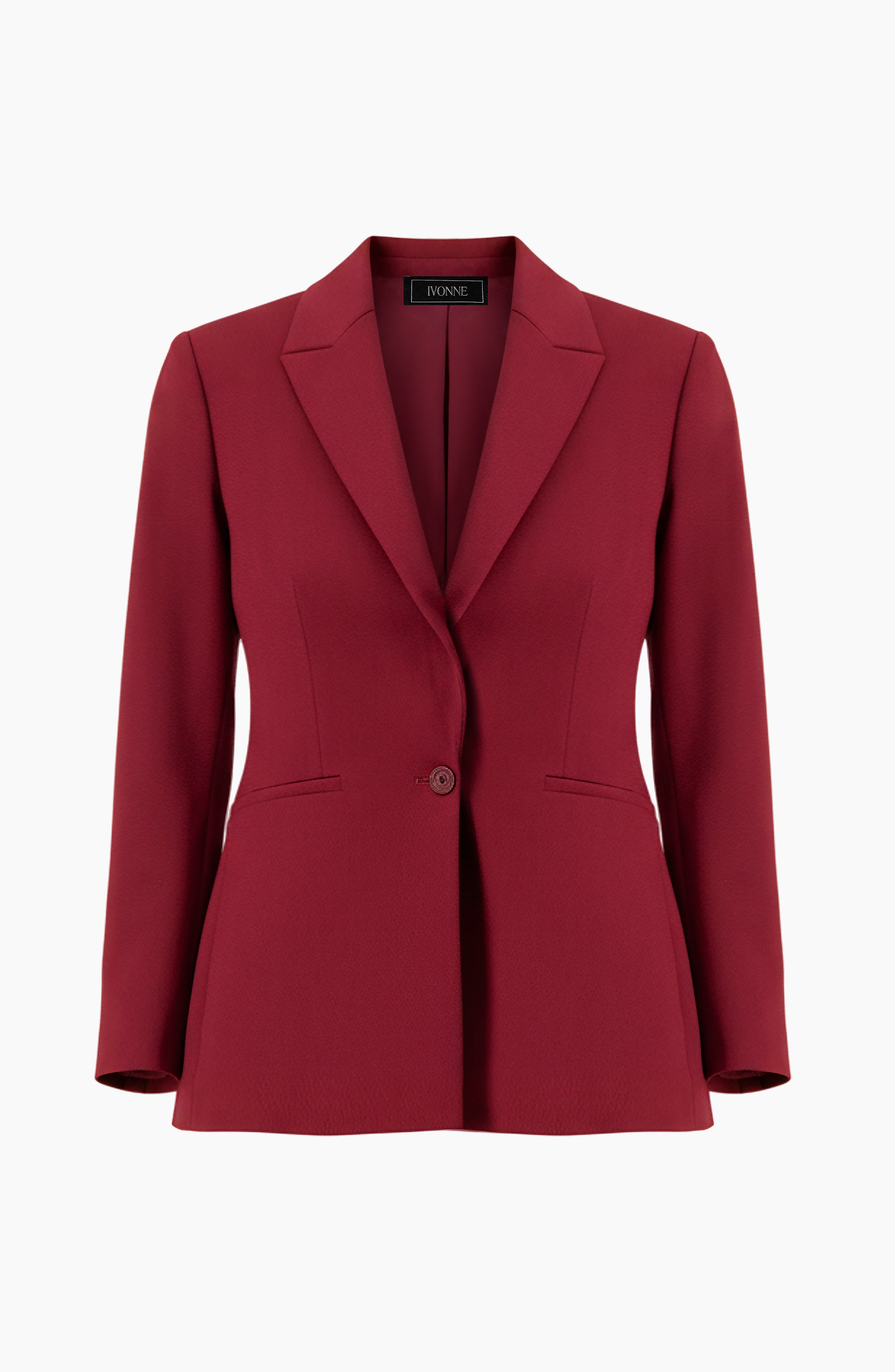 Saco blazer vino sastreado con botón frontal