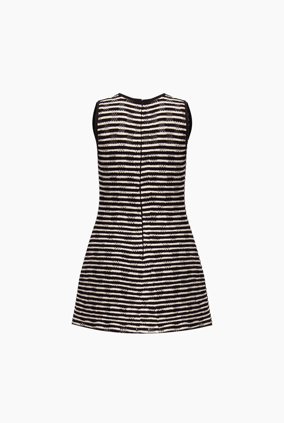 Vestido negro tejido sin mangas con rayas horizontales