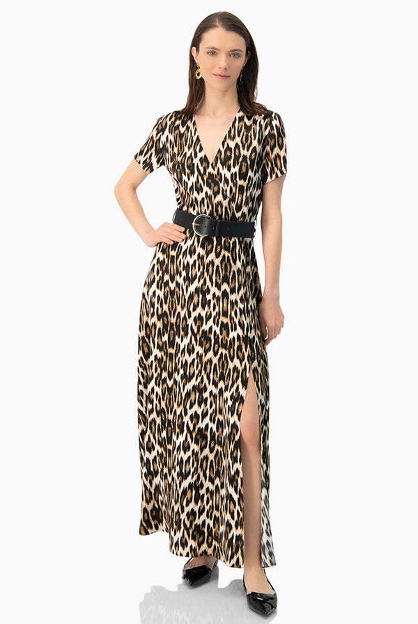 Vestido maxi estampado animal print