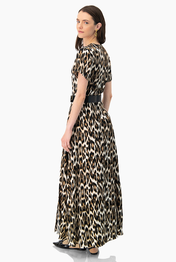Vestido maxi estampado animal print