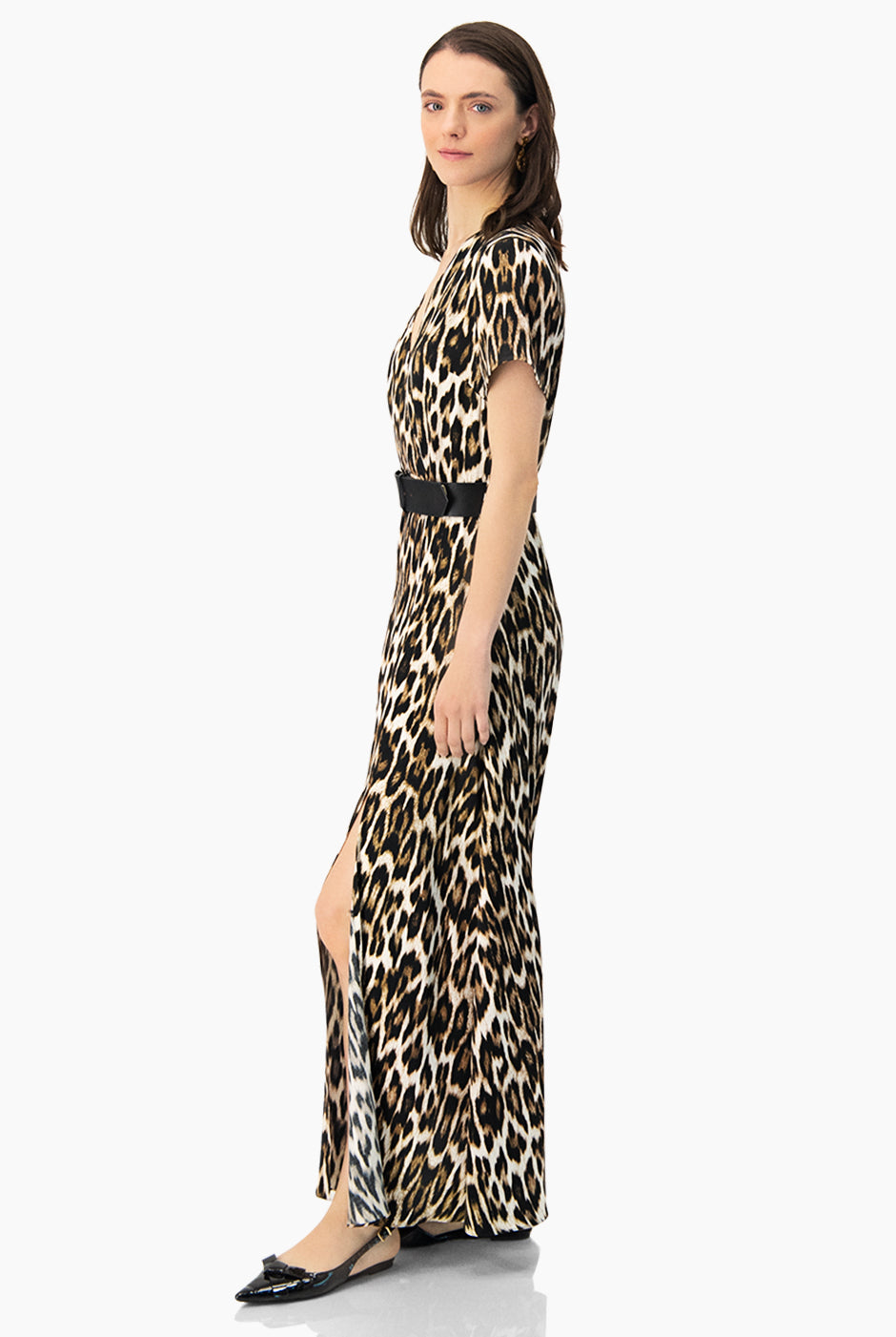 Vestido maxi estampado animal print