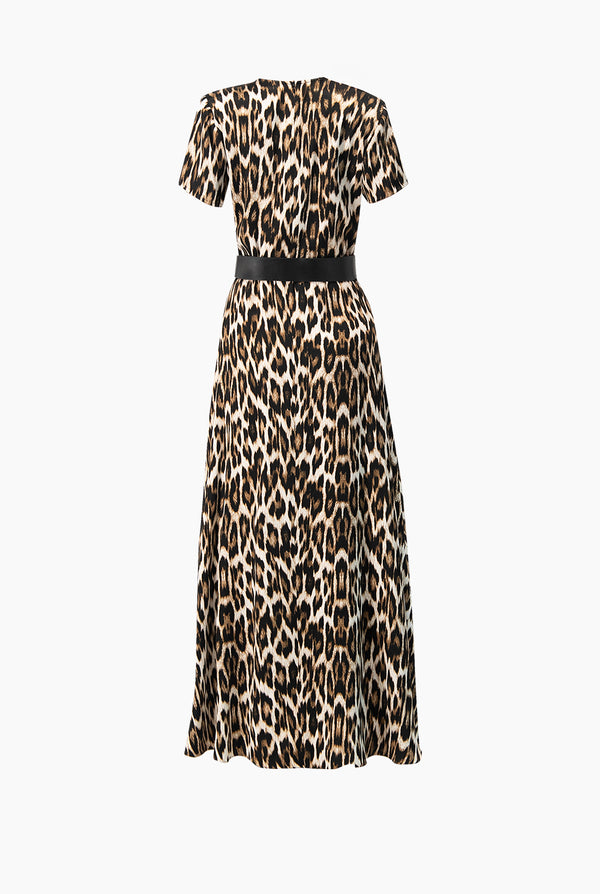 Vestido maxi estampado animal print