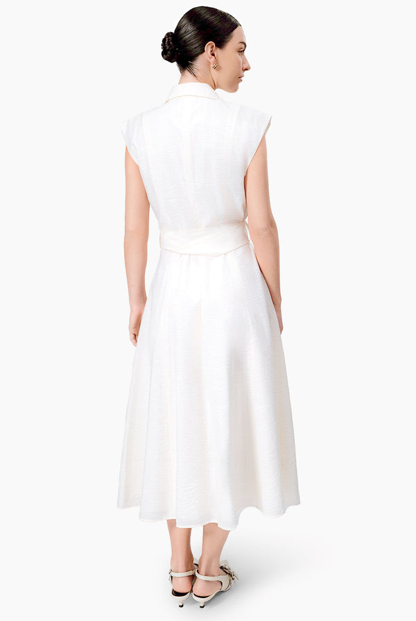 Vestido de manga caida y cinturon