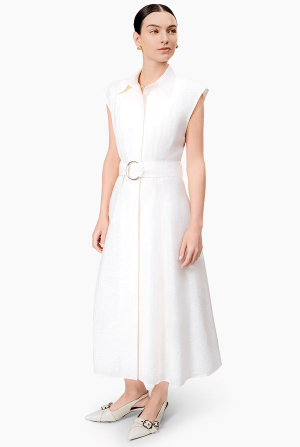 Vestido de manga caida y cinturon