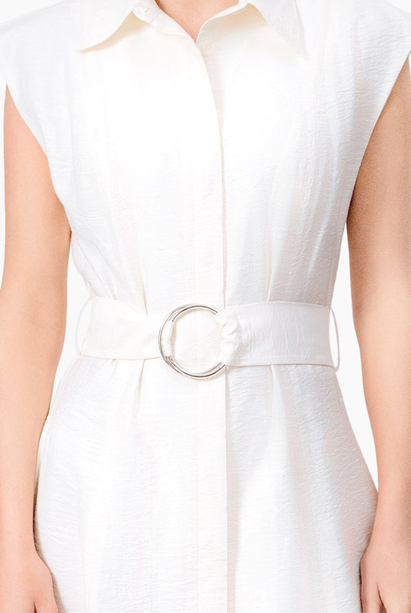 Vestido de manga caida y cinturon