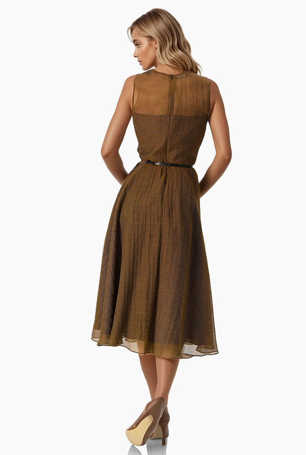 Vestido largo sin mangas linea A