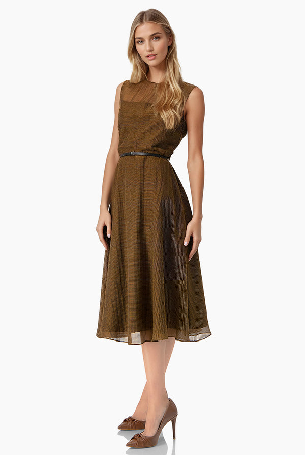 Vestido largo sin mangas linea A