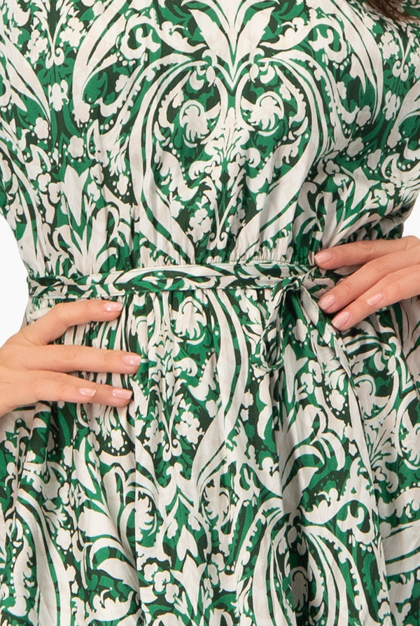 Vestido corto manga tipo farol