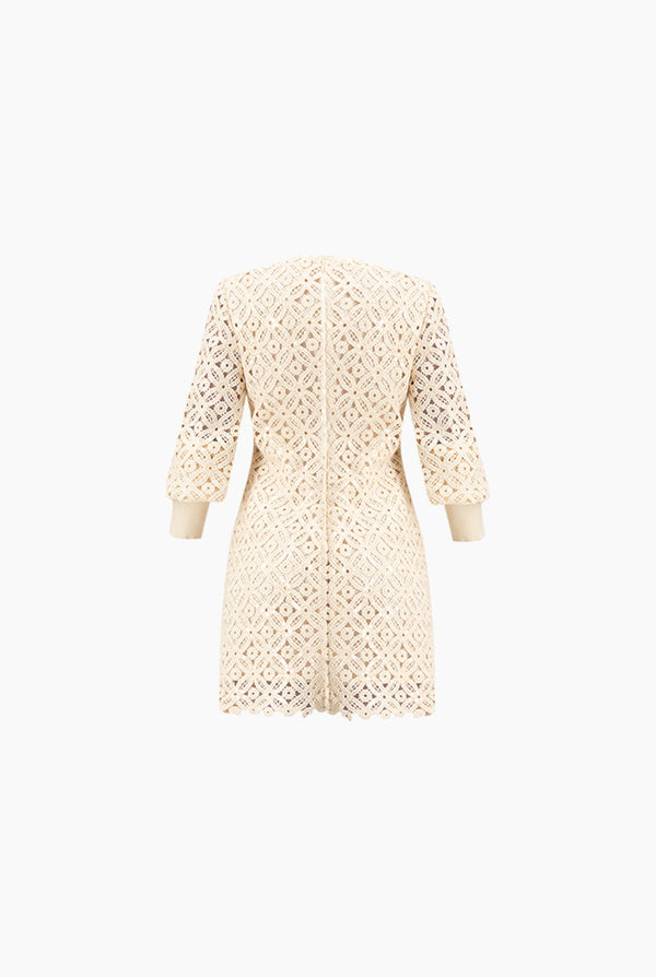 Vestido corto tejido con lentejuela