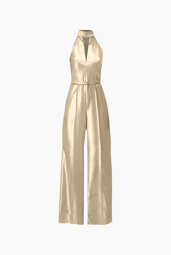 Jumpsuit dorado de cuello halter